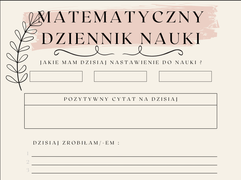 Matematyczny dziennik nauki
